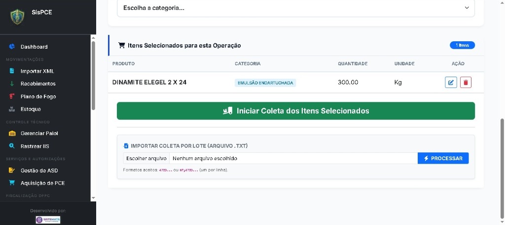 Importação via Arquivo TXT